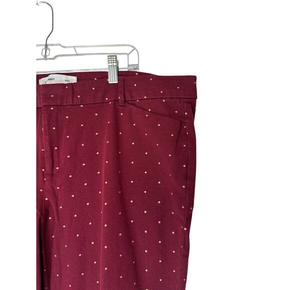 Old Navy Plus Burgundy Rose Gold Polka Dot Work Pixie Ankle Pants Size 20 - Picture 9 of 14